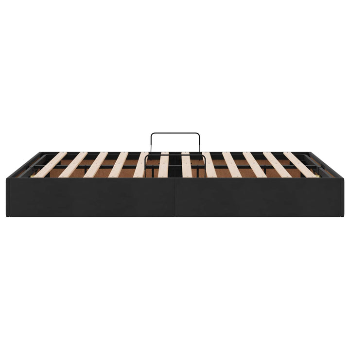 Ottoman Sengestel med opbevaring Sort 120 x 200 cm Fløjl