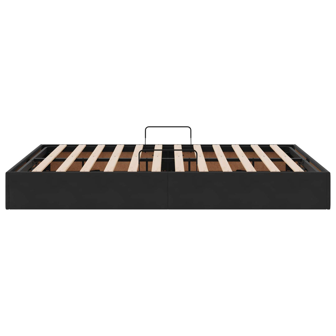 Ottoman Sengestel med opbevaring Sort 140 x 190 cm Fløjl
