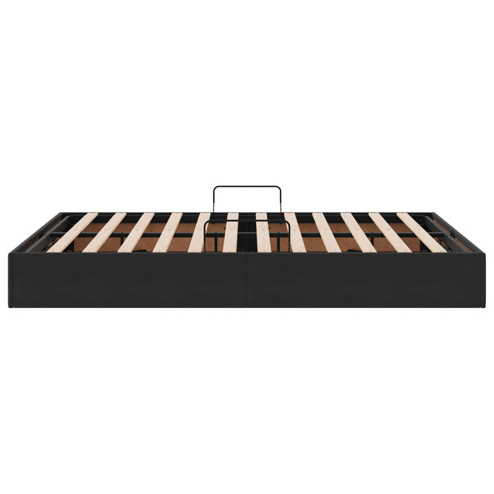 Ottoman Sengestel med opbevaring Sort 140 x 190 cm Fløjl