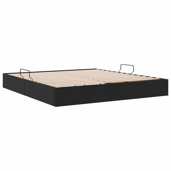 Ottoman Sengestel med opbevaring Sort 160 x 200 cm Fløjl