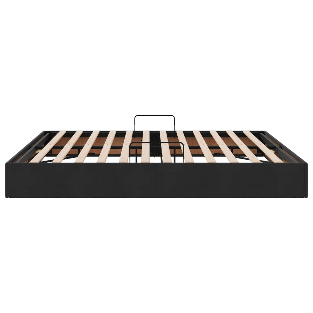 Ottoman Sengestel med opbevaring Sort 160 x 200 cm Fløjl