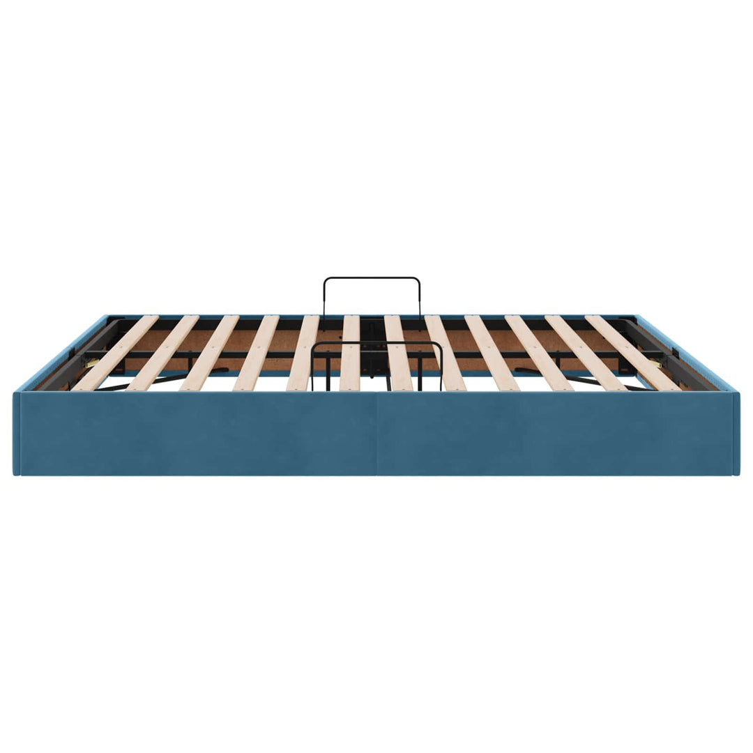 Ottoman Sengestel med opbevaring Mørk blå 160 x 200 cm Fløjl