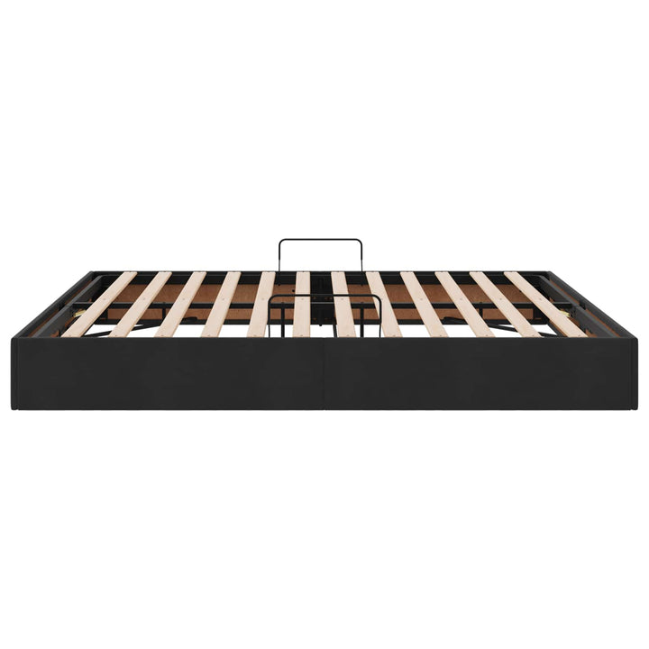 Ottoman Sengestel med opbevaring Sort 180 x 200 cm Fløjl