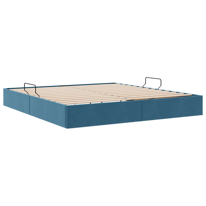 Ottoman Sengestel med opbevaring Mørk blå 180 x 200 cm Fløjl