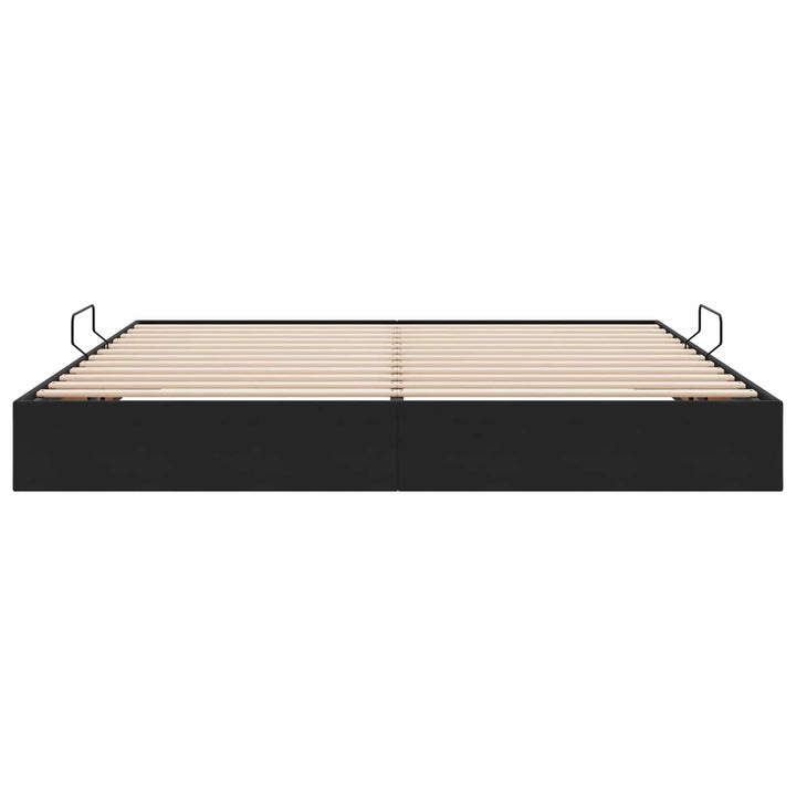 Ottoman Sengestel med opbevaring Sort 200 x 200 cm Fløjl