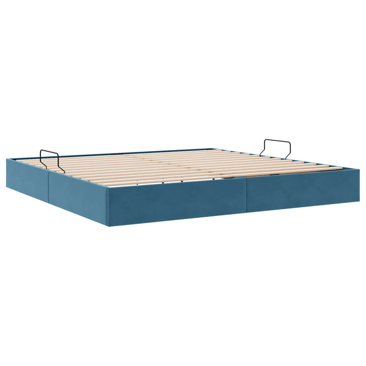 Ottoman Sengestel med opbevaring Mørk blå 200 x 200 cm Fløjl