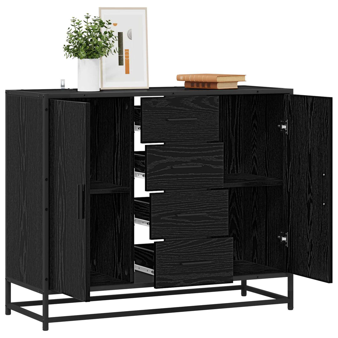 Sideboard Sort eg 92 x 35 x 76 cm Konstrueret træ
