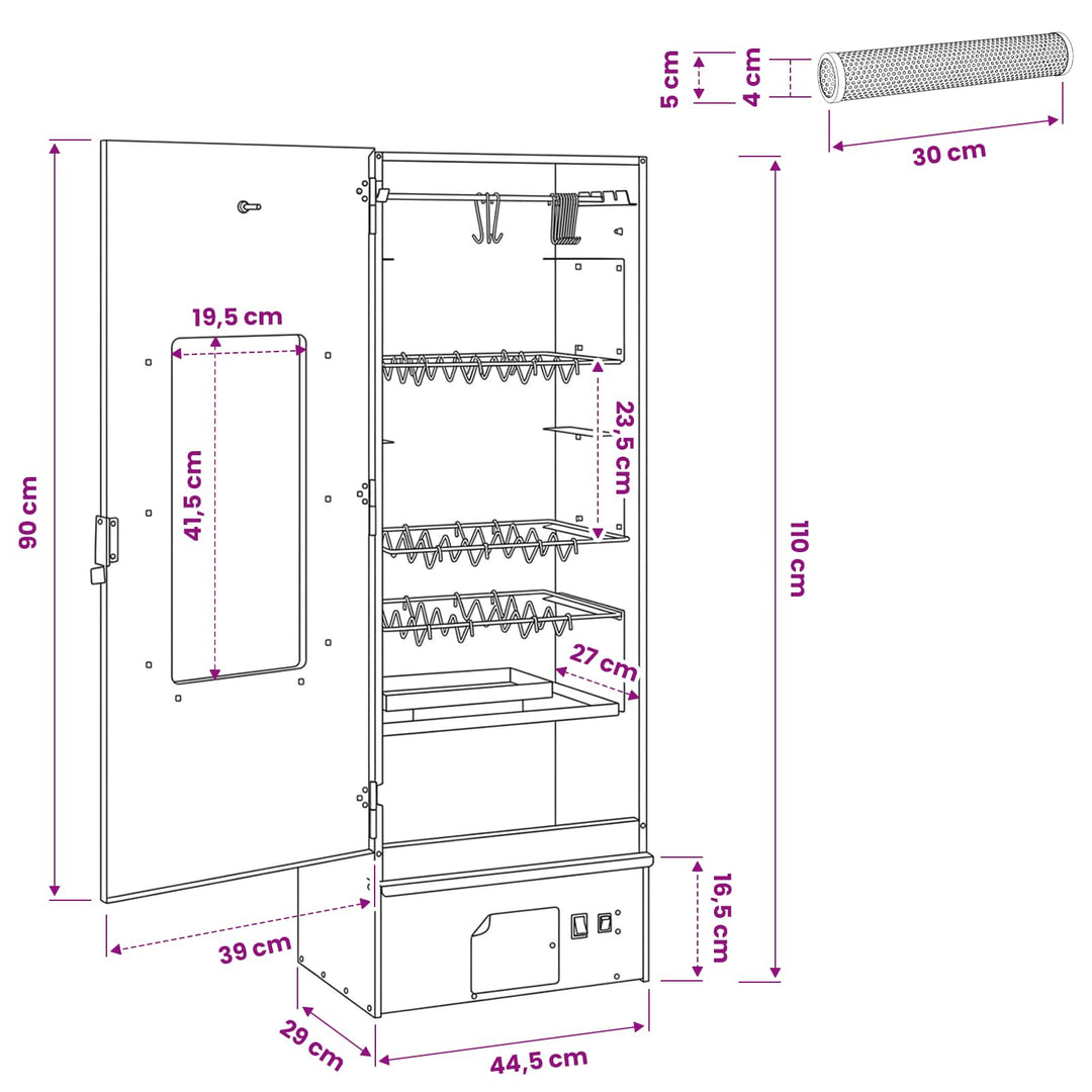 Ryggerovn 3 stk. 44,5 x 29 x 110 cm Galvaniseret stål Sølv