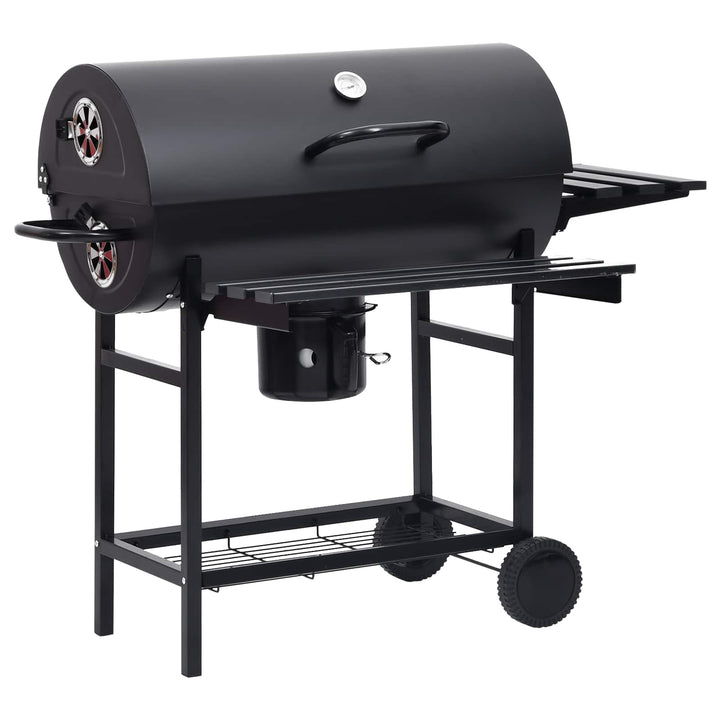 Tøndegrill med hjul og hylder 3 stk. 115 x 85 x 95 cm Metal