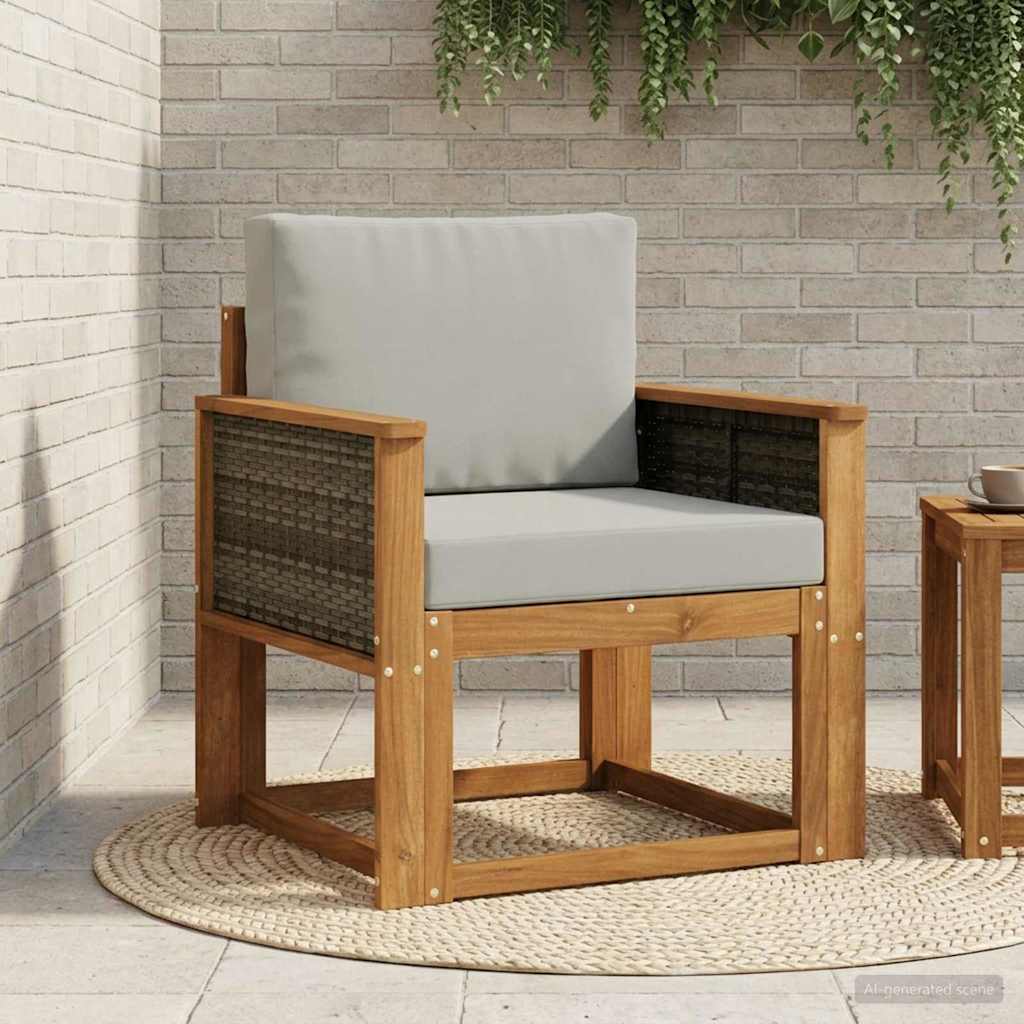 Udendørs Mellem Sofa Massivt Akacietræ Naturfarvet