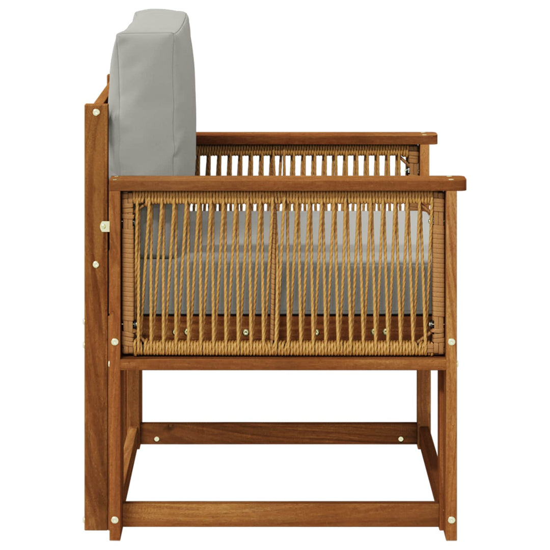 Udendørs Mellem Sofa Massivt Akacietræ Naturfarvet