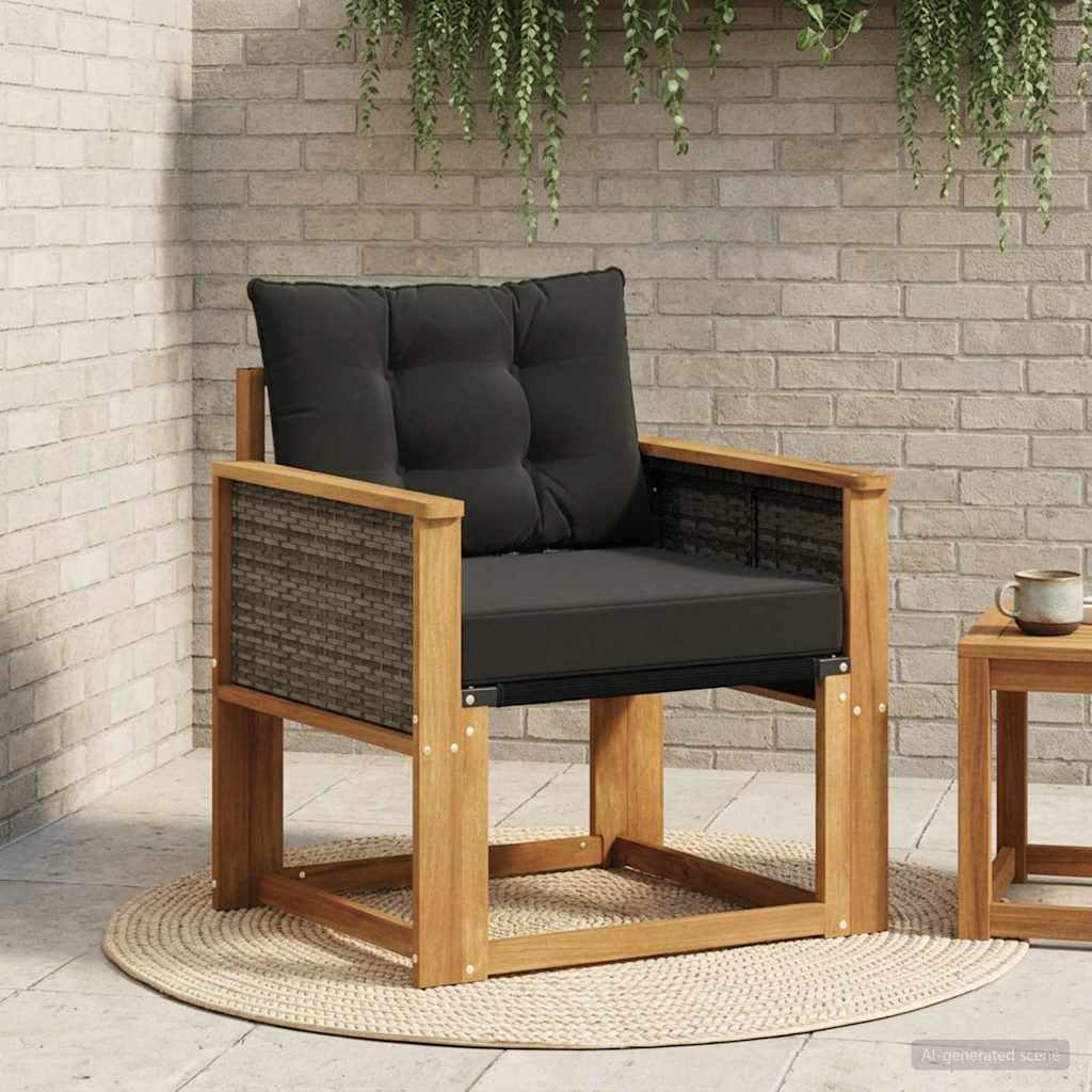 Udendørs Mellem Sofa Massivt Akacietræ Naturfarvet