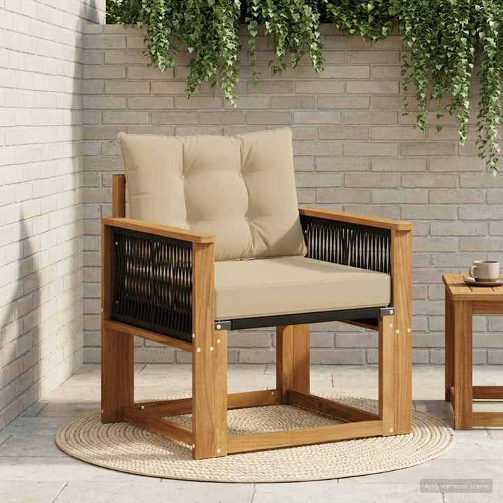 Udendørs Mellem Sofa Massivt Akacietræ Naturfarvet