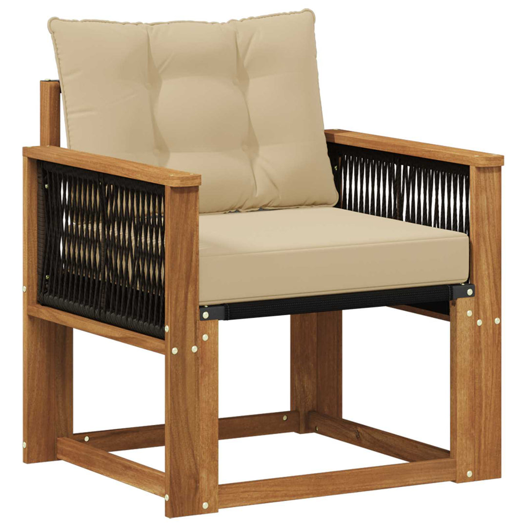 Udendørs Mellem Sofa Massivt Akacietræ Naturfarvet