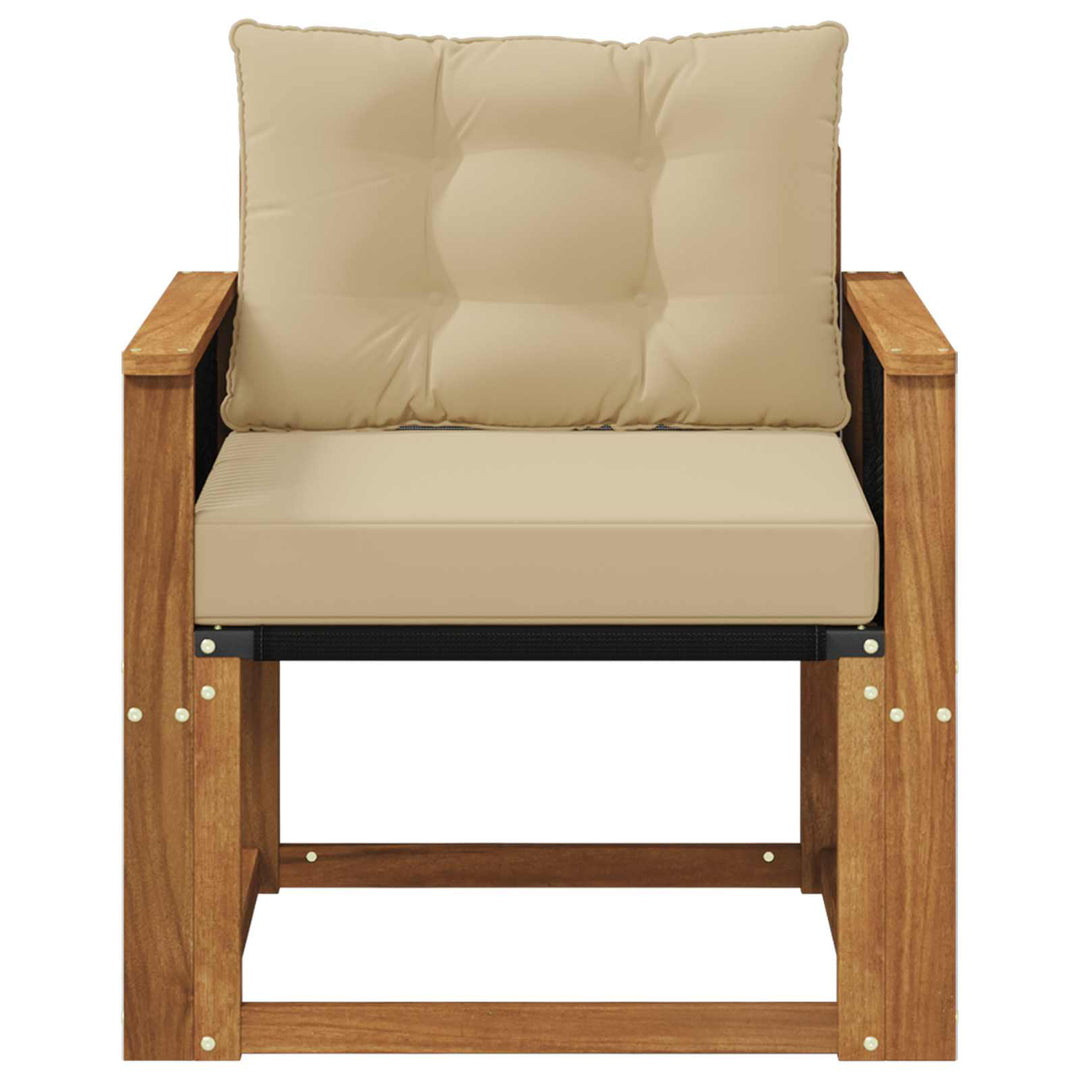 Udendørs Mellem Sofa Massivt Akacietræ Naturfarvet