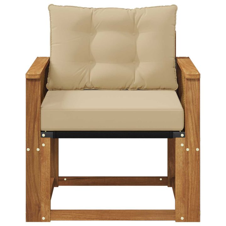 Udendørs Mellem Sofa Massivt Akacietræ Naturfarvet
