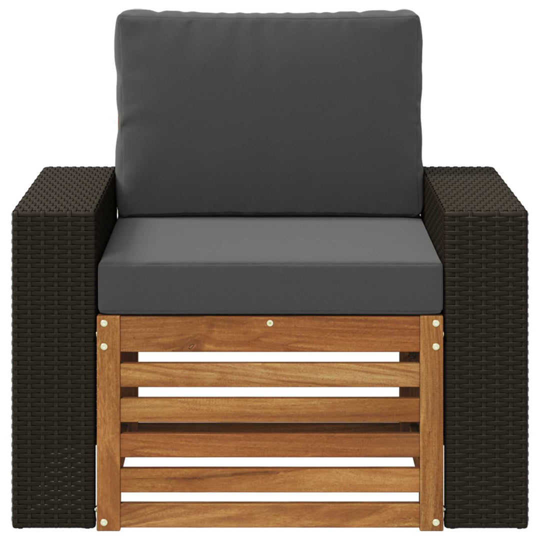 Udendørs Mellem Sofa Massivt Akacietræ Naturfarvet