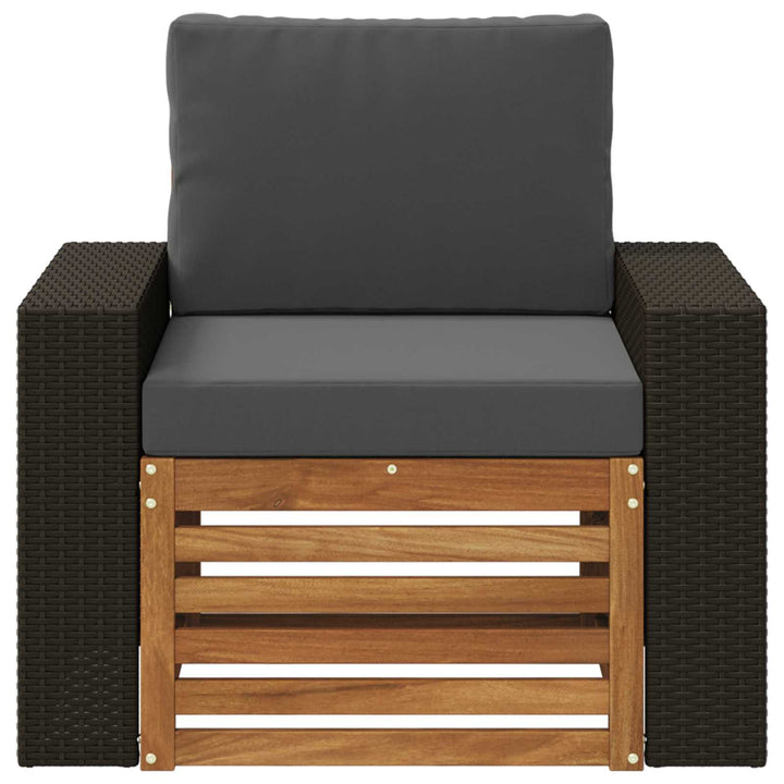 Udendørs Mellem Sofa Massivt Akacietræ Naturfarvet