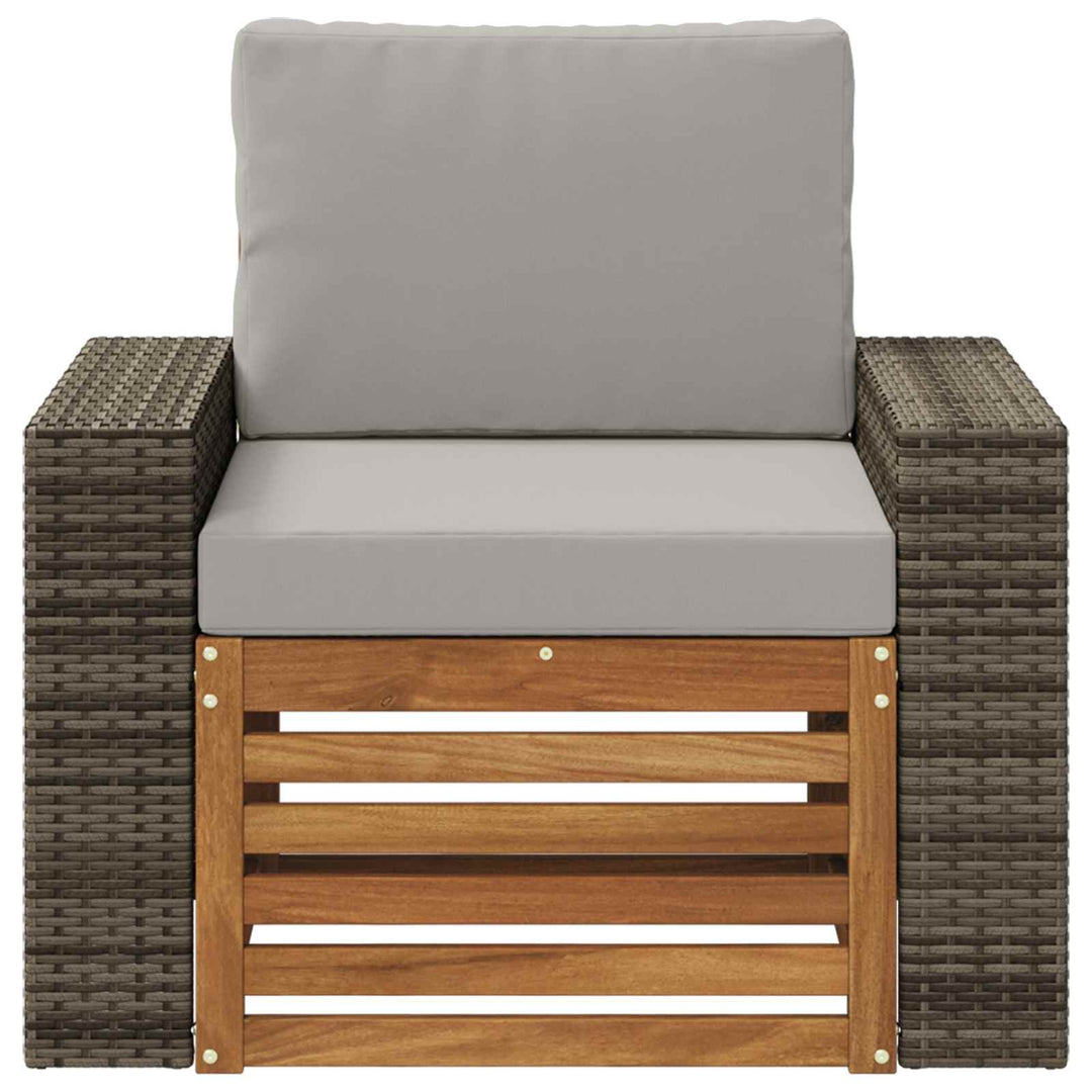 Udendørs Mellem Sofa Massivt Akacietræ Naturfarvet