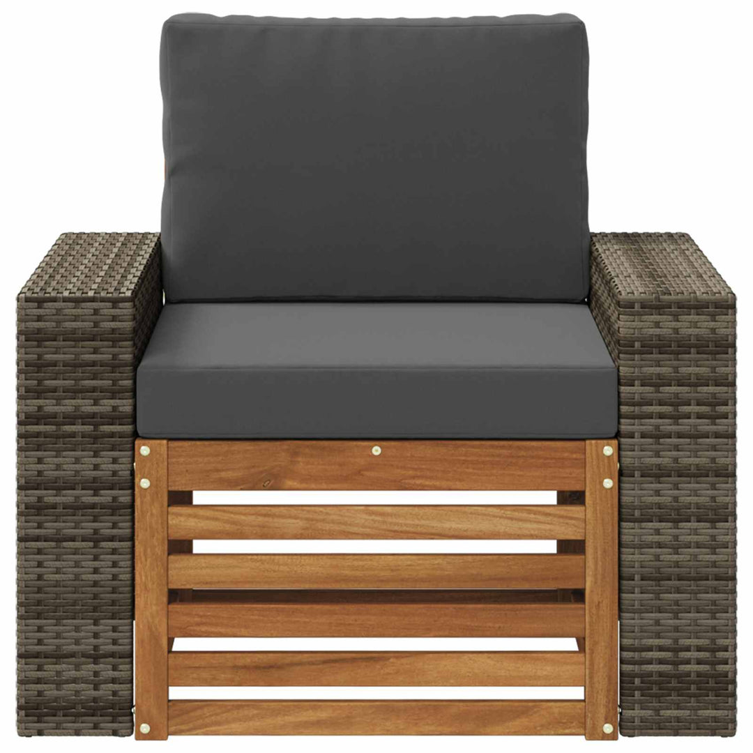 Udendørs Mellem Sofa Massivt Akacietræ Naturfarvet