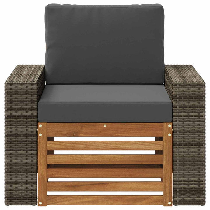 Udendørs Mellem Sofa Massivt Akacietræ Naturfarvet
