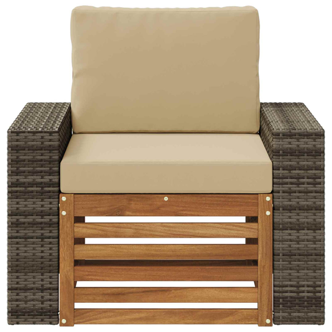 Udendørs Mellem Sofa Massivt Akacietræ Naturfarvet