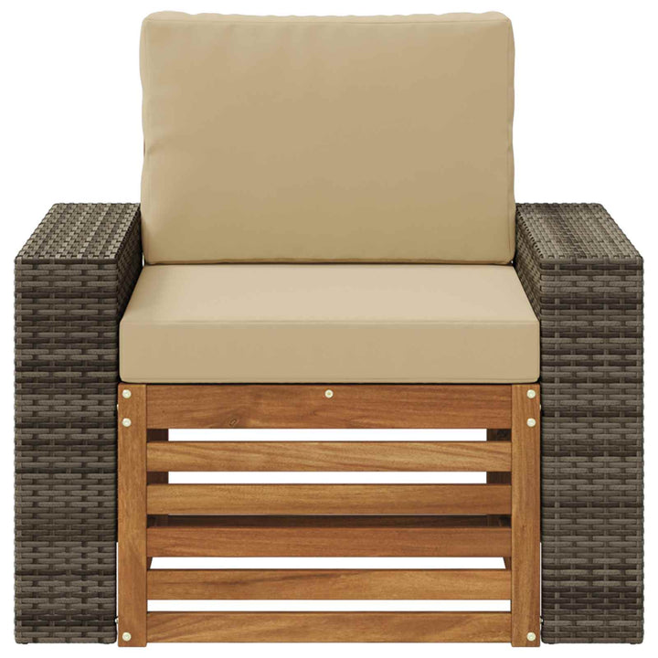 Udendørs Mellem Sofa Massivt Akacietræ Naturfarvet