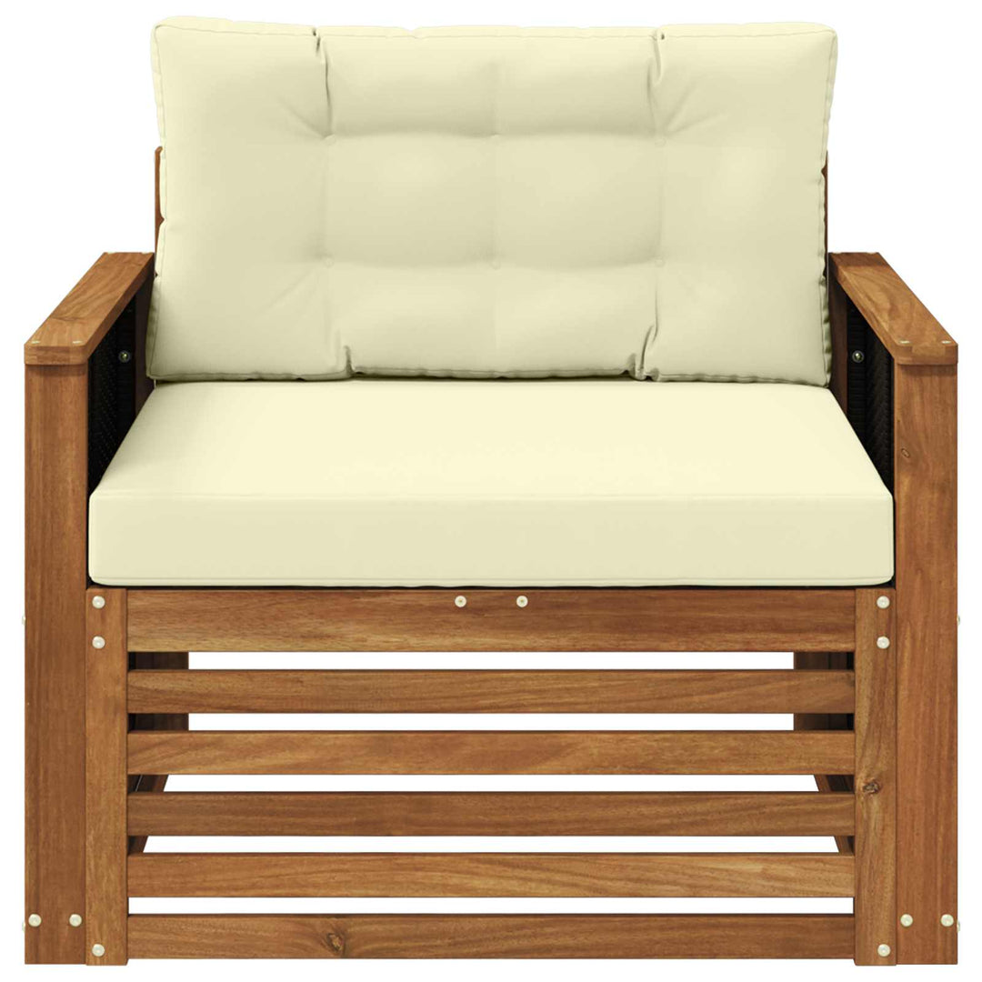 Udendørs Mellem Sofa Massivt Akacietræ Naturfarvet