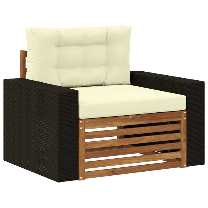 Udendørs Mellem Sofa Massivt Akacietræ Naturfarvet