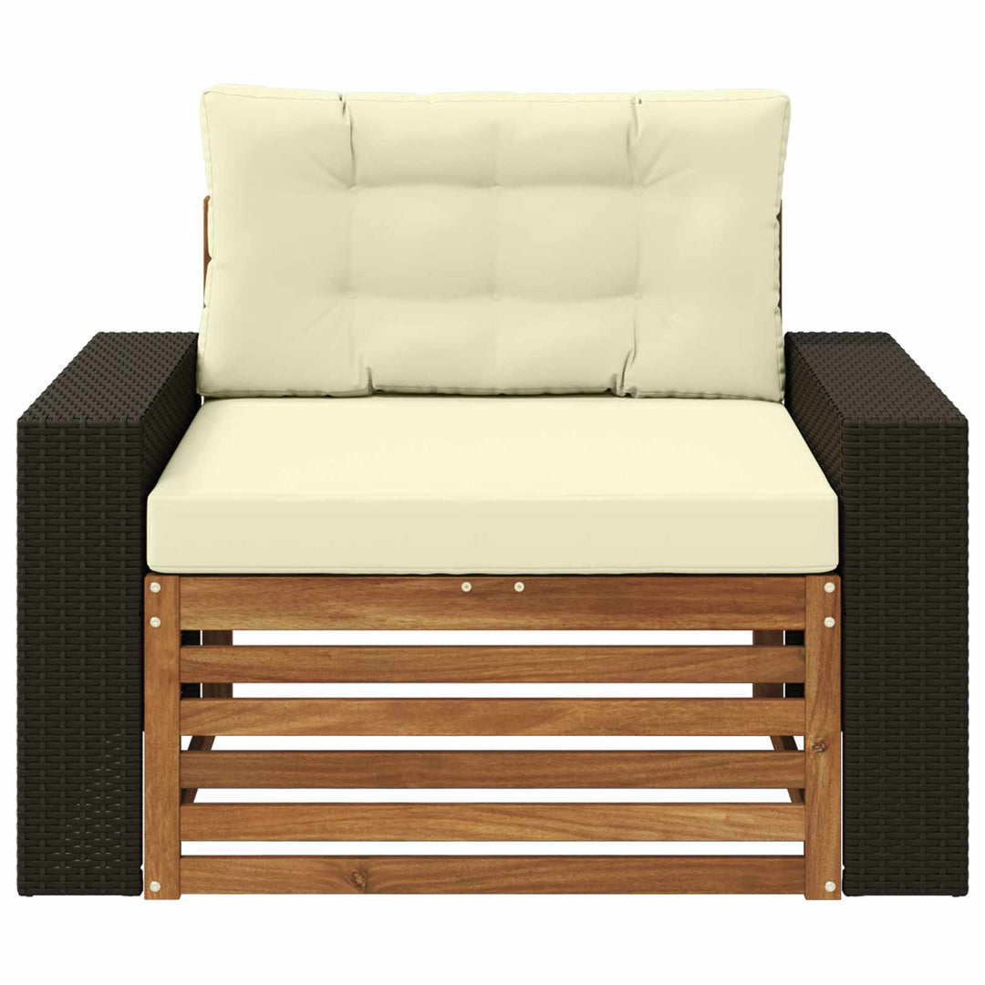 Udendørs Mellem Sofa Massivt Akacietræ Naturfarvet