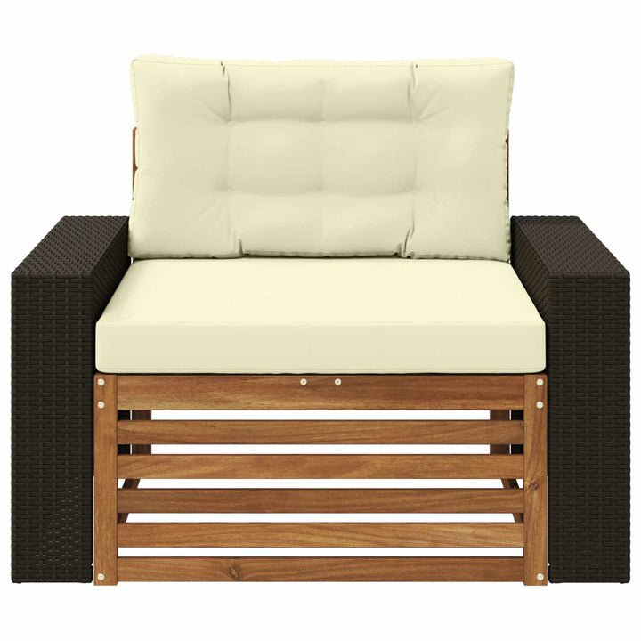 Udendørs Mellem Sofa Massivt Akacietræ Naturfarvet