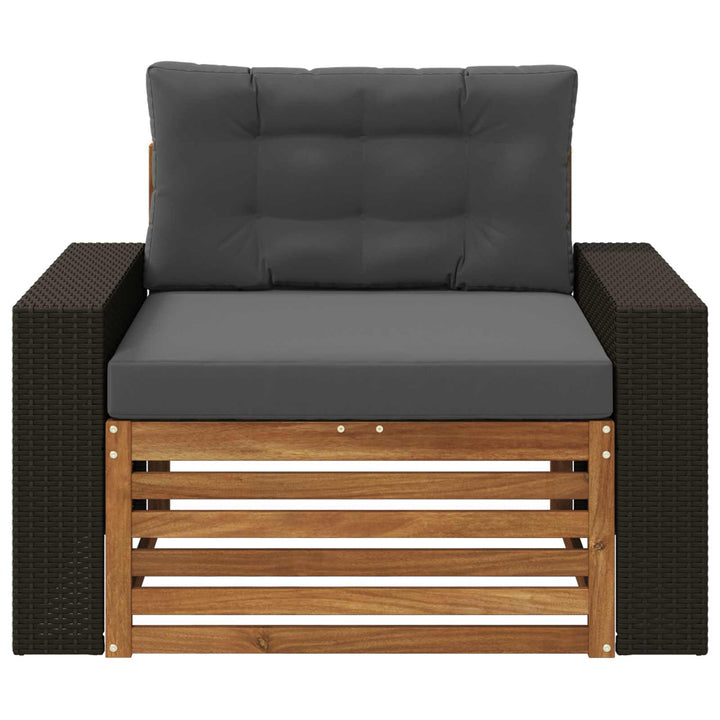 Udendørs Mellem Sofa Massivt Akacietræ Naturfarvet