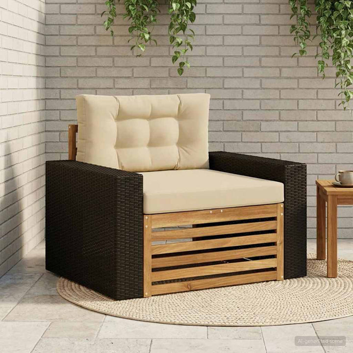Udendørs Mellem Sofa Massivt Akacietræ Naturfarvet