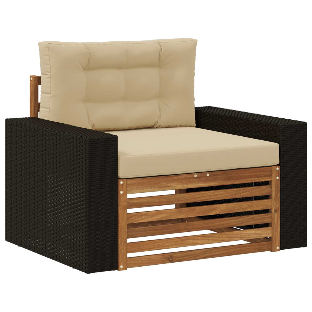 Udendørs Mellem Sofa Massivt Akacietræ Naturfarvet