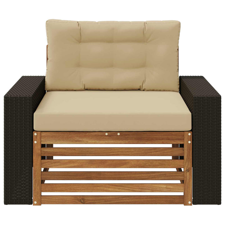 Udendørs Mellem Sofa Massivt Akacietræ Naturfarvet