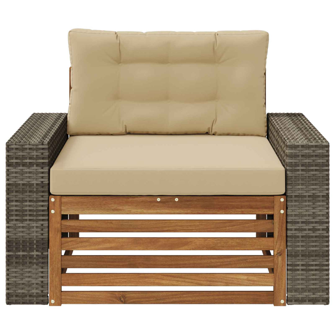 Udendørs Mellem Sofa Massivt Akacietræ Naturfarvet