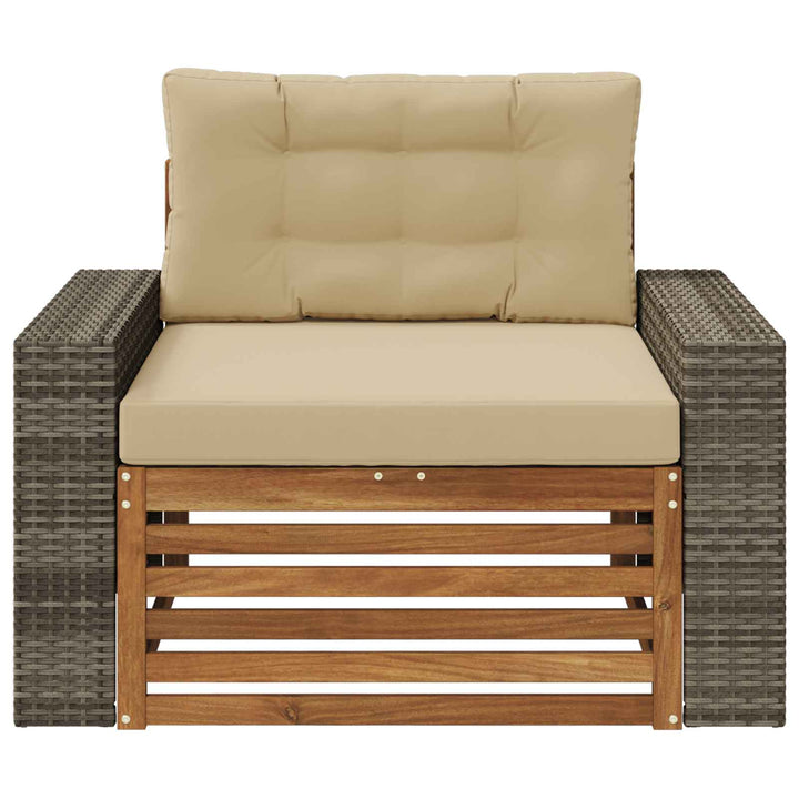 Udendørs Mellem Sofa Massivt Akacietræ Naturfarvet