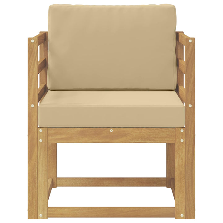 2 Stk Udendørs sofagruppe Polyester Hvid og Beige