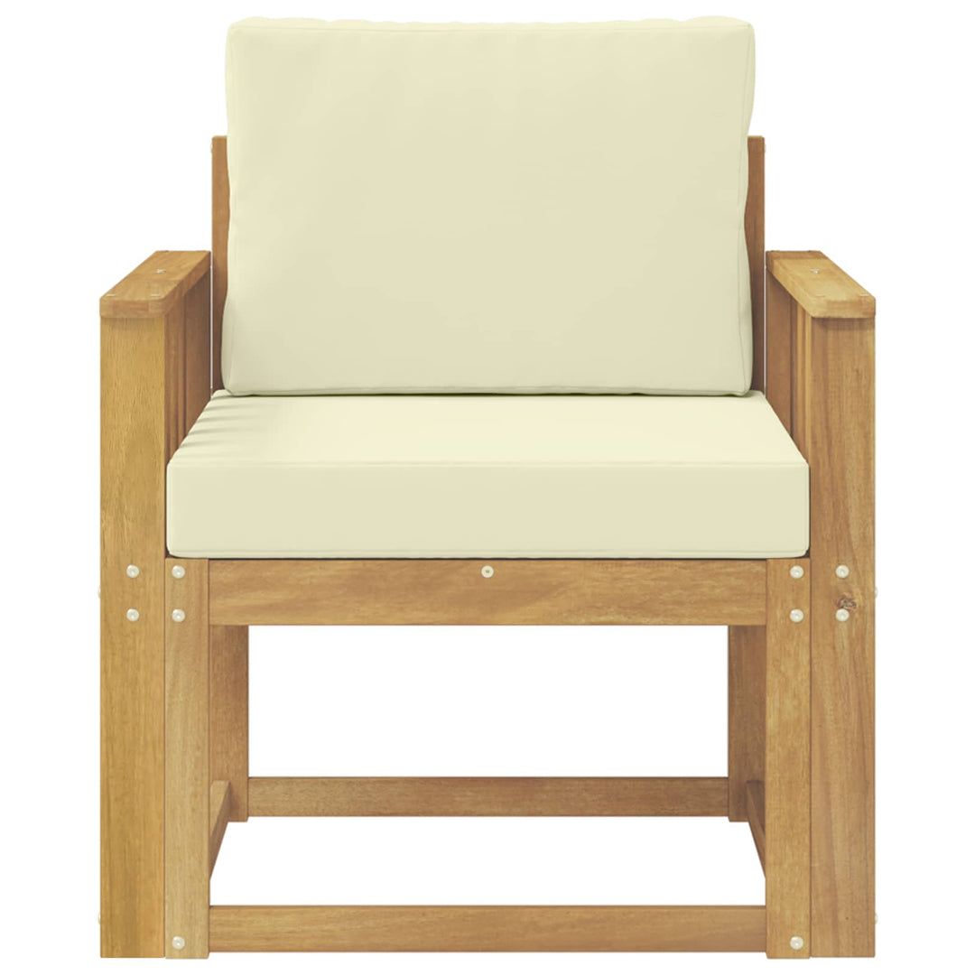 2 Stk Udendørs sofagruppe Polyester Hvid og creme