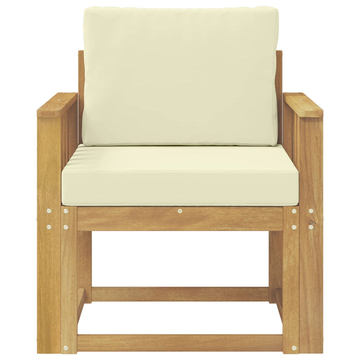 2 Stk Udendørs sofagruppe Polyester Hvid og creme