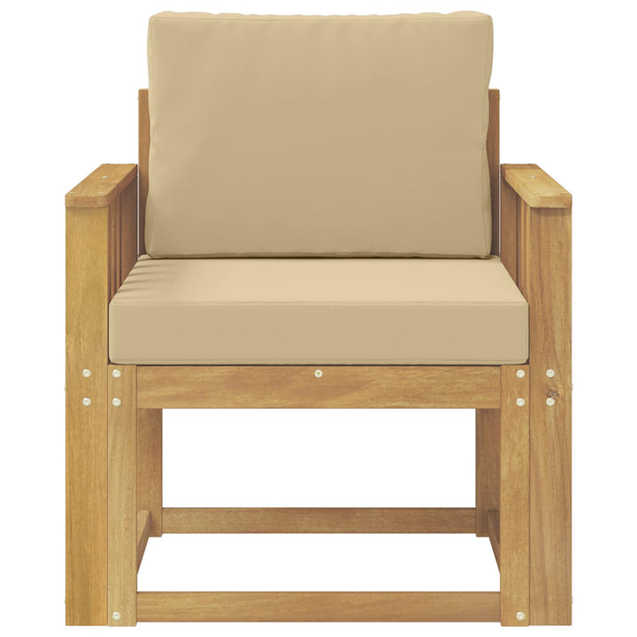 2 Stk Udendørs sofagruppe Polyester Hvid og Beige
