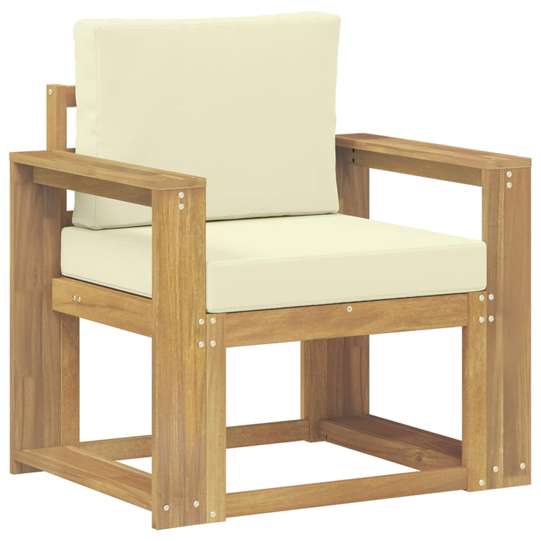 2 Stk Udendørs sofagruppe Polyester Hvid og creme