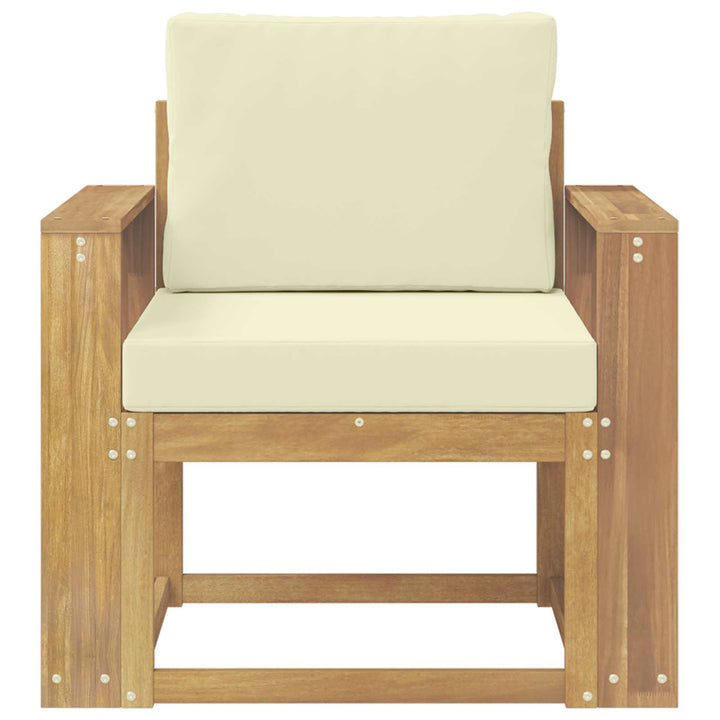 2 Stk Udendørs sofagruppe Polyester Hvid og creme