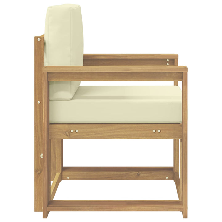 2 Stk Udendørs sofagruppe Polyester Hvid og creme
