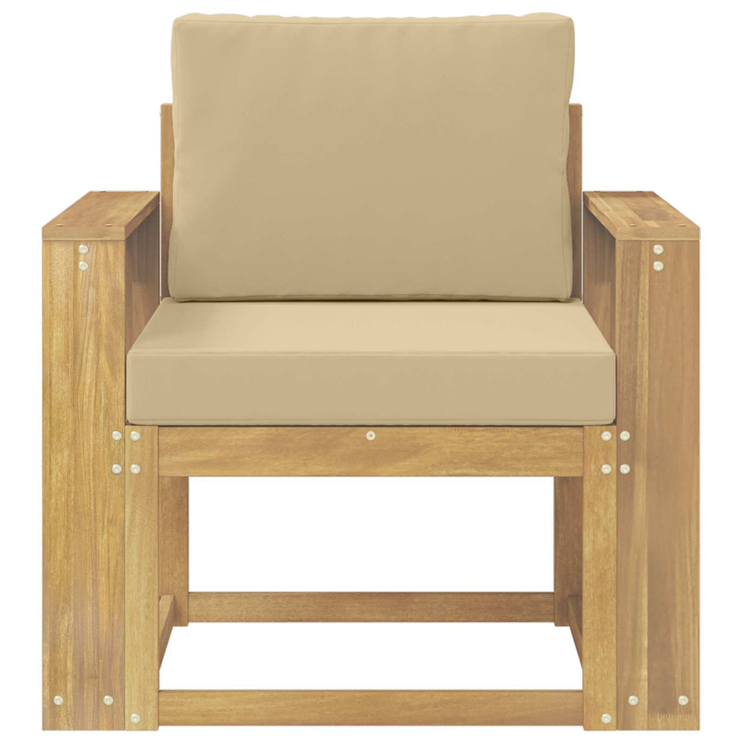2 Stk Udendørs sofagruppe Polyester Hvid og Beige