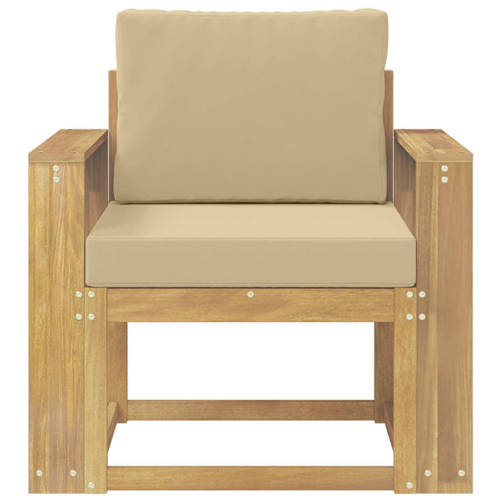 2 Stk Udendørs sofagruppe Polyester Hvid og Beige