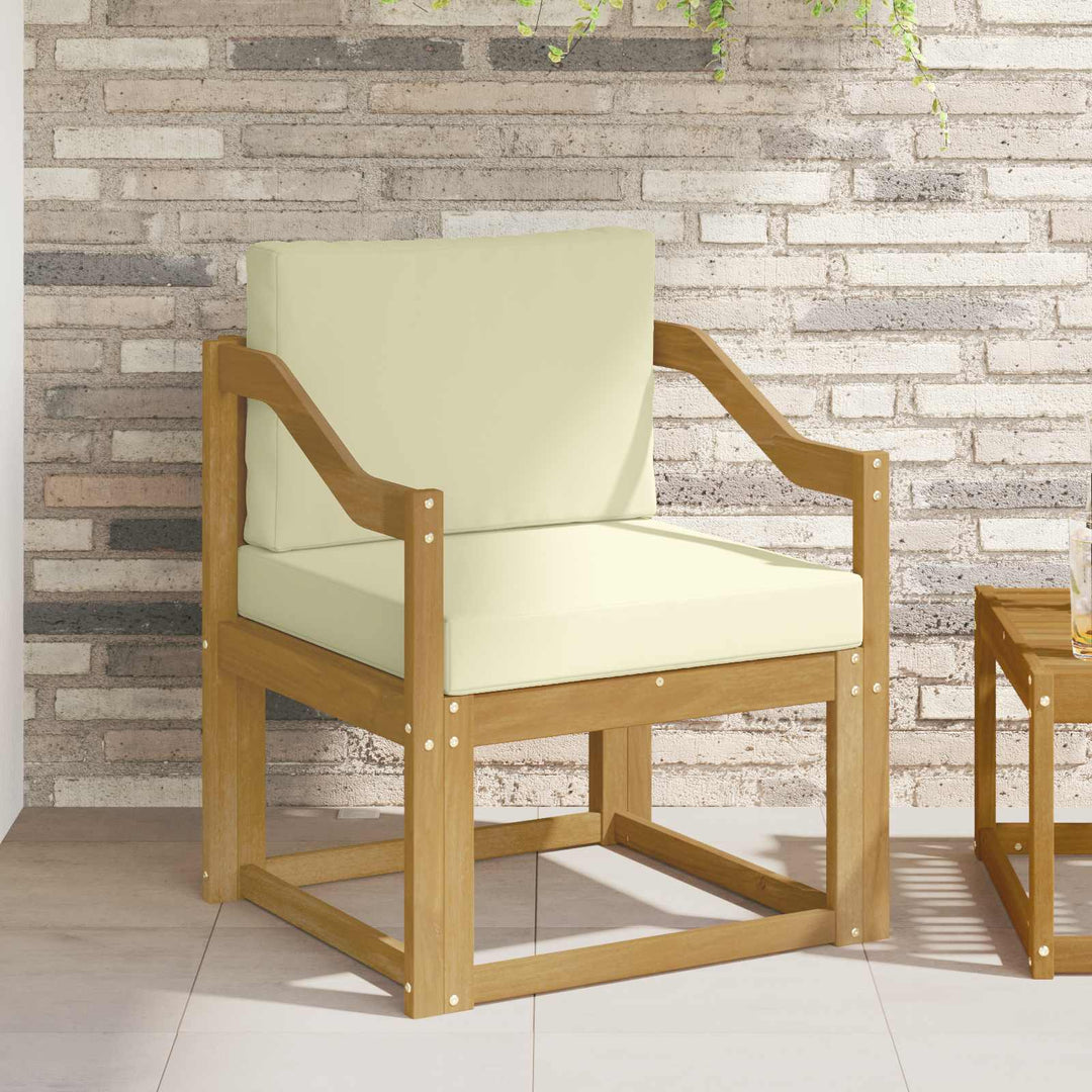 2 Stk Udendørs sofagruppe Polyester Hvid og creme