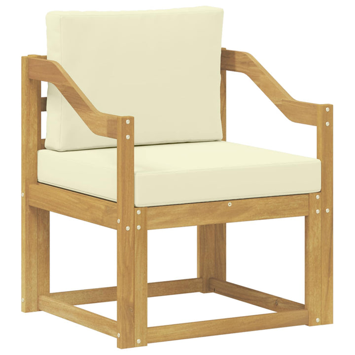 2 Stk Udendørs sofagruppe Polyester Hvid og creme