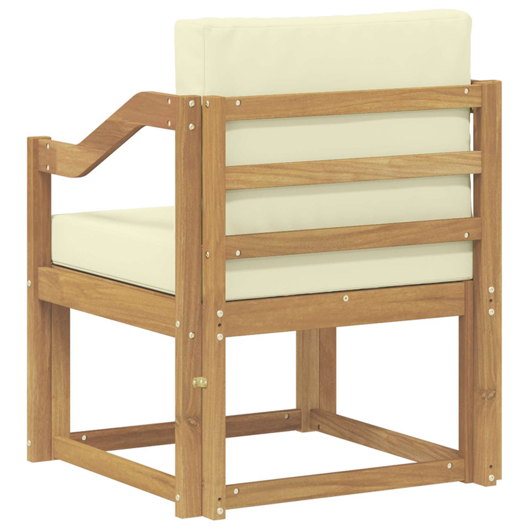 2 Stk Udendørs sofagruppe Polyester Hvid og creme