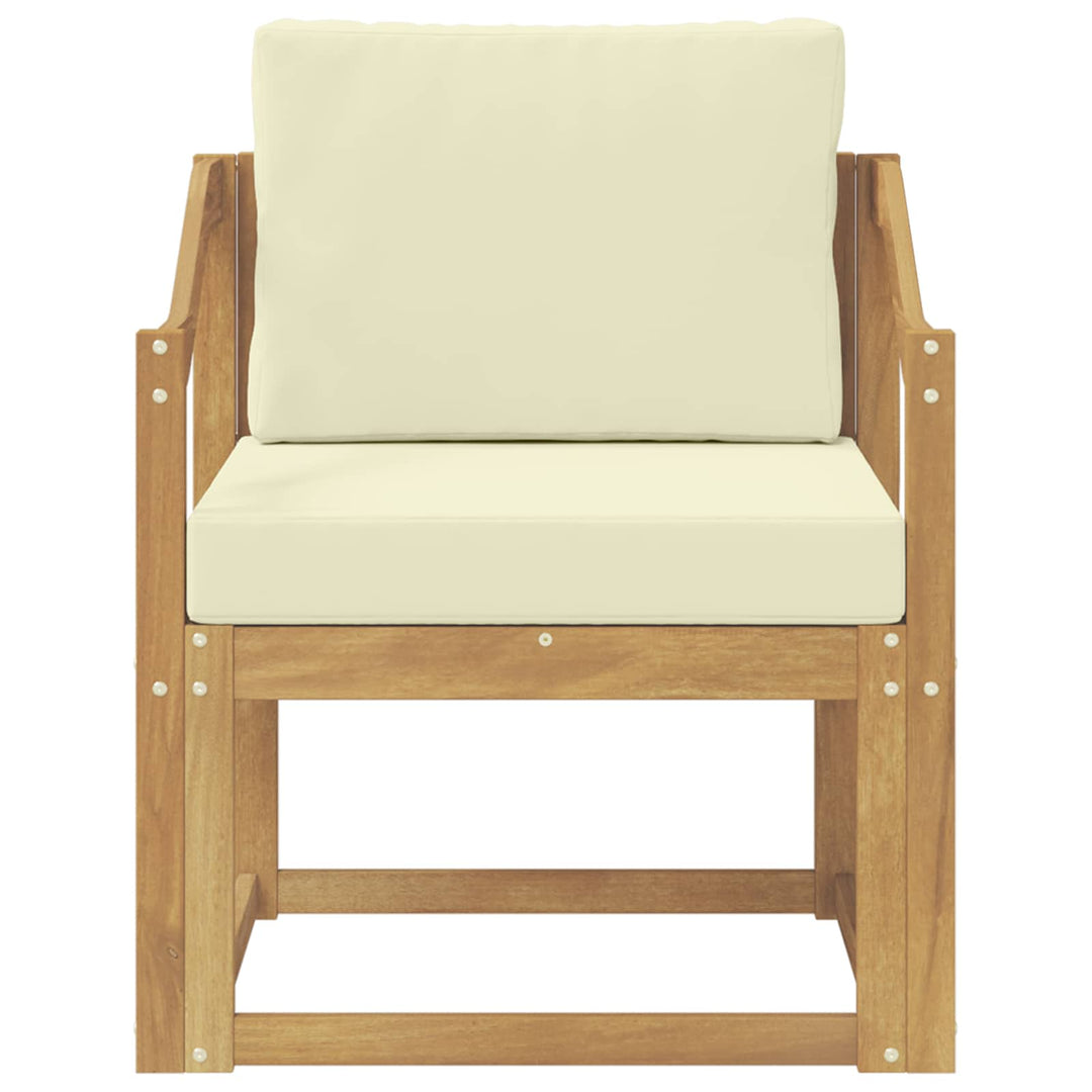 2 Stk Udendørs sofagruppe Polyester Hvid og creme